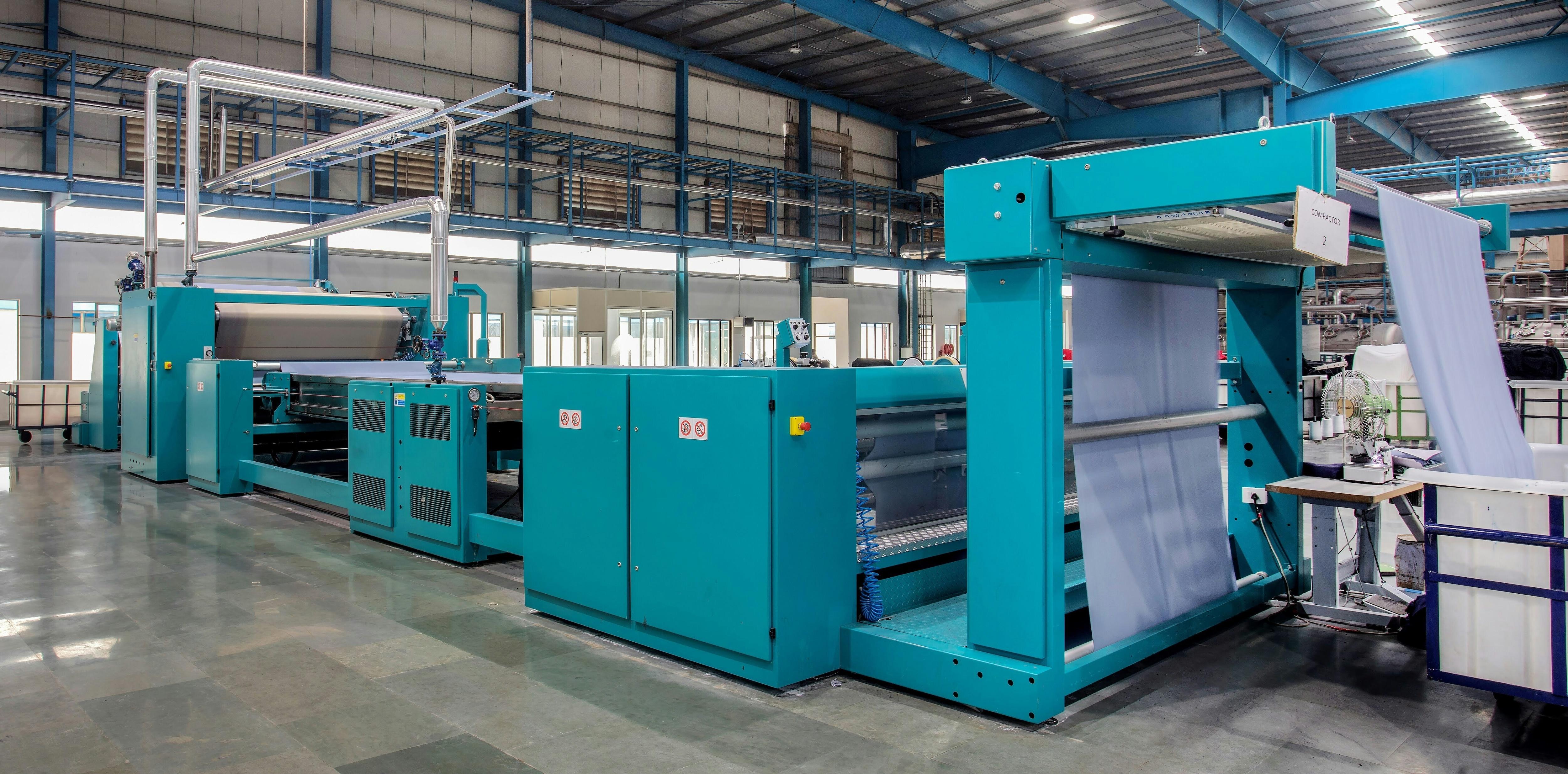 Textile Manufacturing Machines in Modern Factory